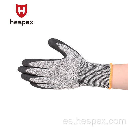 Hespax Cut Protection HPPPE Gloves de seguridad Nitrilo Bajo